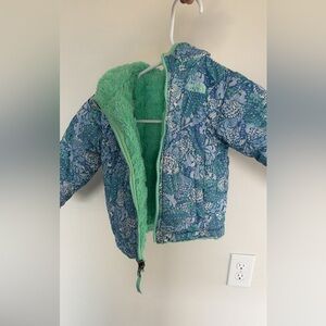 The North Face Girls' Teal & Light Blue Butterfly Puffer Jacket